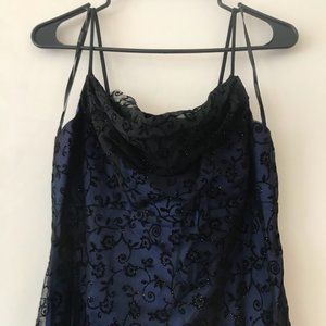 Long Blue and Black Gown